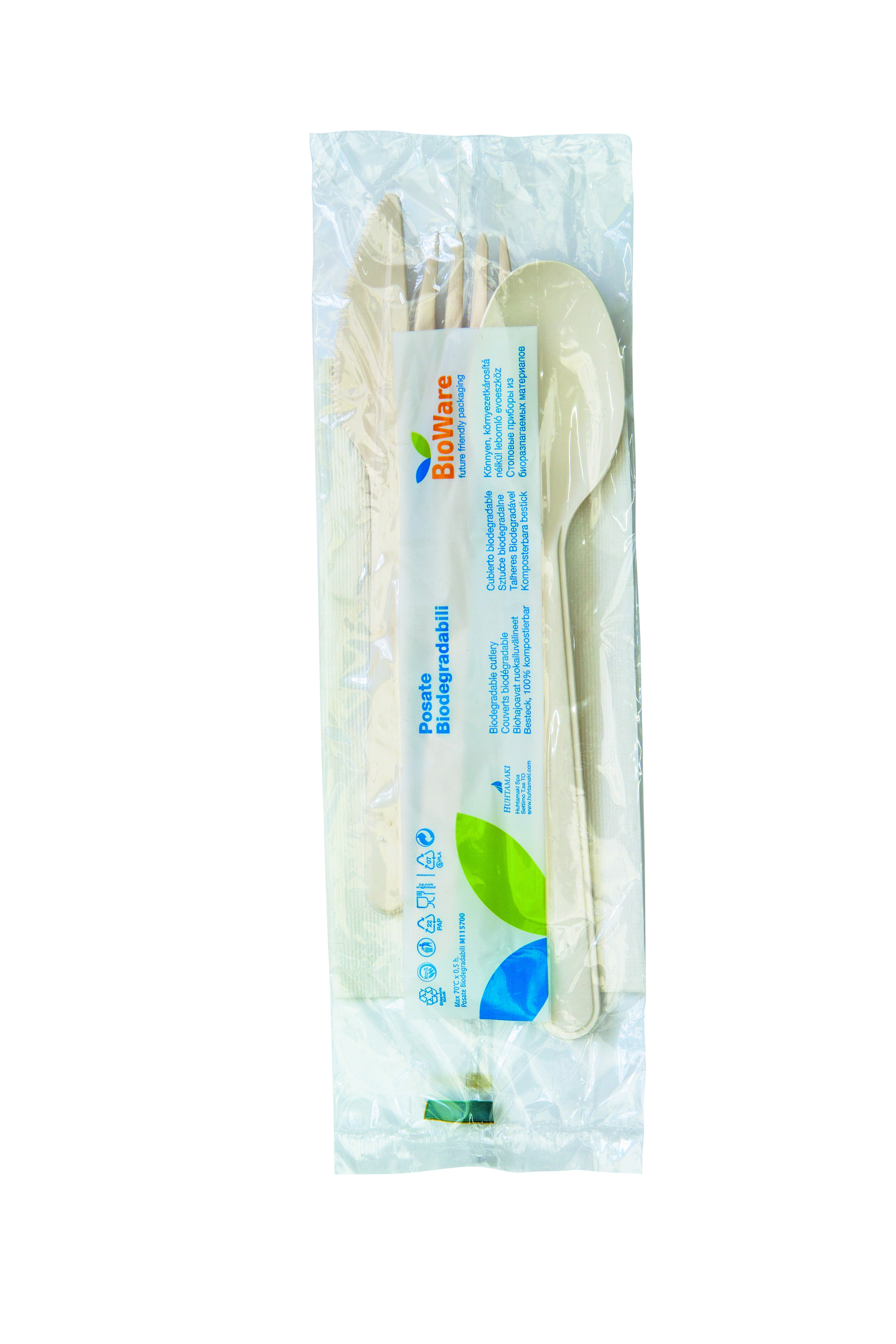 Tris Posate in Mater Bi - Biodegradabili -  € 0,34 cad. con tovagliolo