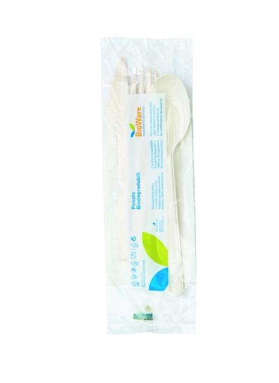 Tris Posate in Mater Bi - Biodegradabili -  € 0,34 cad. con tovagliolo