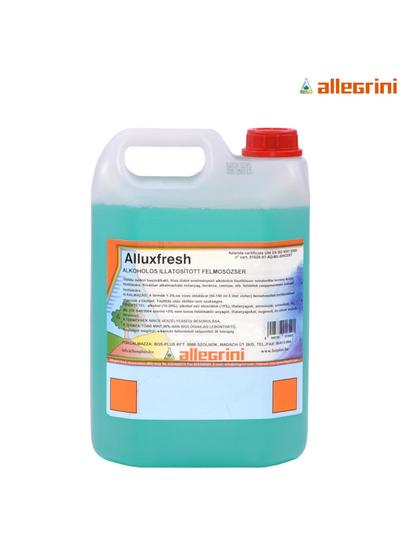 ALLUX FRESH Detergente alcolico particolarmente profumato per la pulizia ordinaria di tutte le superfici dure lavabili senza lasciare aloni 5lt